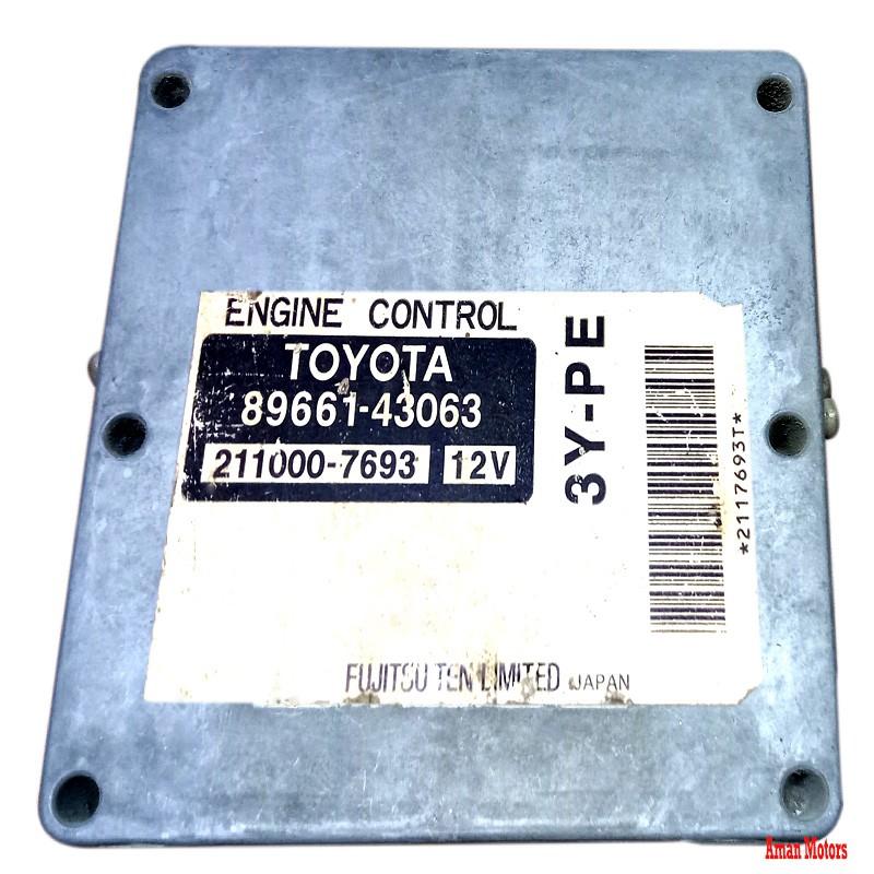 89661-43063 TOYOTA CROWN Engine Control Unit ECU 3Y-PE 89661-43063 211000-7693  Japan Used