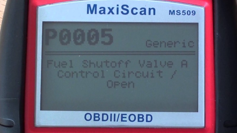 P0005 Fuel Shutoff Valve "A" Control Circuit Open