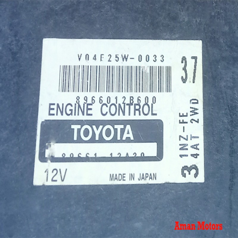 8966012B600 Toyota Corolla Fielder 1NZFE 4AT2WD 37 Engine Control Unit /ECU 8966012B600 V04F25W-0033 Japan