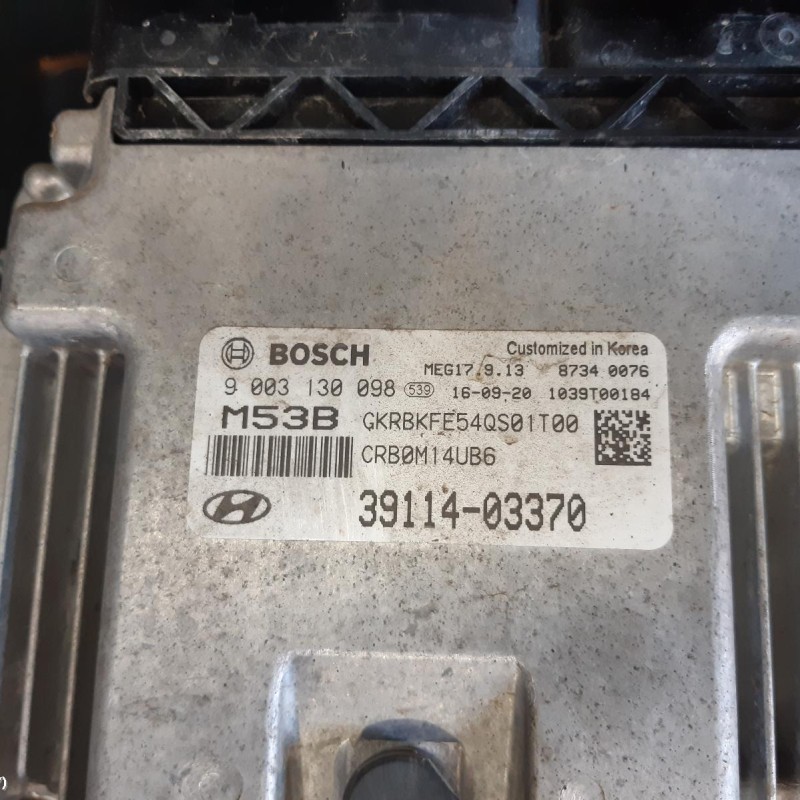 39114-03370 HYUNDAI ACCENT ENGINE CONTROL  UNIT/ECU 2016  9 003 130 098 M53B (39114-03370) Korea