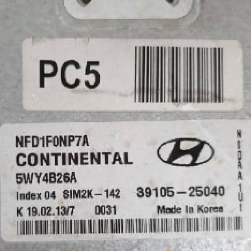 39105-25040/Computers Engine HYUNDAI NF Sonata 2007 5WY4B26A Index 03 SIM2K-142 39105-25040 PC5 Korea