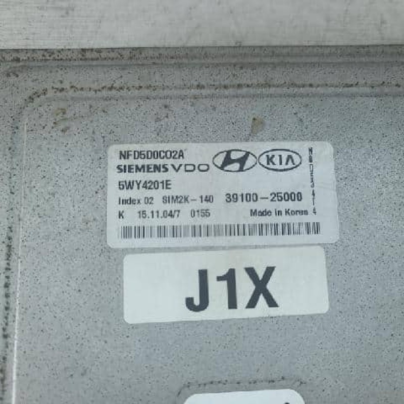 Engine Control Unit / ECU HYUNDAI NF Sonata 2005 5WY4201E Index 02 SIM2K-140 (39100-25000) J1X Korea